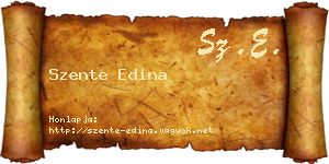 Szente Edina névjegykártya